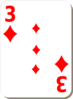 Three Of Diamonds Clip Art